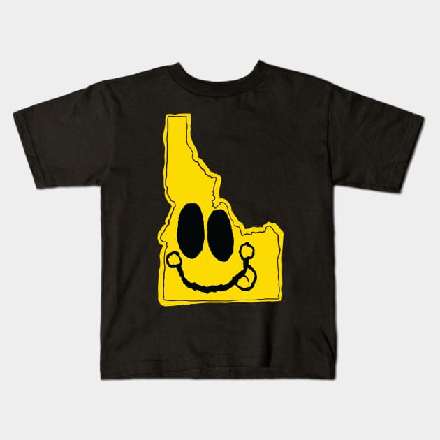 Idaho Happy Face with tongue sticking out Kids T-Shirt by pelagio